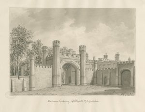 Blithfield Hall: sepia-tegning av John Buckler