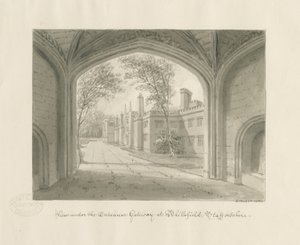 Blithfield Hall: sepia-tegning av John Buckler