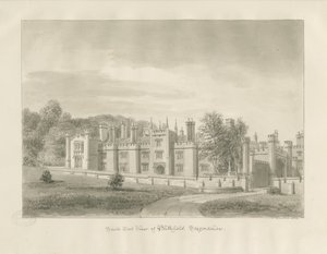 Blithfield Hall: sepia-tegning, 1823 av John Buckler