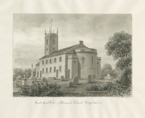 Bloxwich Church: sepia-tegning av John Buckler
