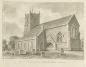 Blymhill kirke: sepia tegning av John Buckler