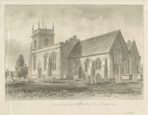 Bradley Church: sepia-tegning, 1842 av John Buckler