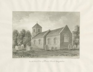 Broom (nå Worcestershire) kirke: sepia-tegning av John Buckler