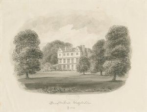 Broughton Hall: sepia-tegning av John Buckler