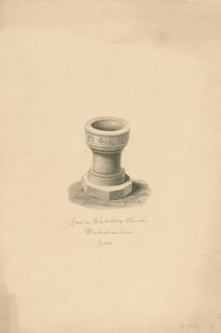 Buckinghamshire - Cholesbury Church: sepia-tegning av John Buckler