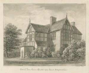Burton-upon-Trent: Ordish Farm House: sepia-tegning, 1839 av John Buckler