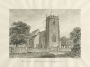 Bushbury Church: sepia-tegning av John Buckler