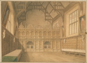 Cambridgeshire - Trinity College Hall - Innvendig utsikt av John Buckler