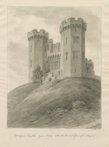 Castle Church - Stafford Castle: sepia-tegning av John Buckler