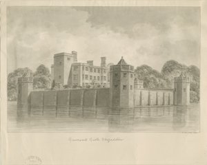 Caverswall Castle: sepia-tegning av John Buckler