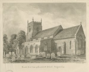 Caverswall kirke: sepia tegning av John Buckler