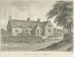 Caverswall Village - Old Houses: sepia-tegning, 1840 av John Buckler
