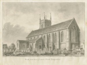 Colwich Church: sepia-tegning, 1841 av John Buckler