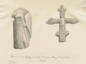 Croxden - Antikviteter: sepia-tegning av John Buckler