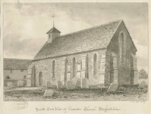 Croxden - Gjestekapell: sepia-tegning av John Buckler