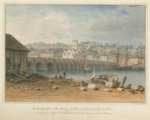 Devonshire - Bideford - Bridge and Town, 1827 av John Buckler