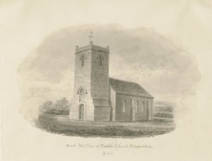 Dunston Church: sepia-tegning av John Buckler