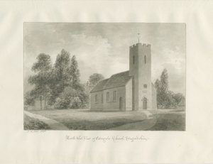 Edingale kirke: sepia tegning av John Buckler