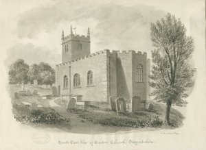 Endon kirke: sepia tegning av John Buckler