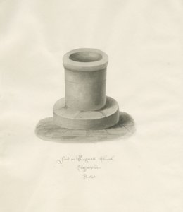 Font i Bagnall Church: sepia-tegning av John Buckler