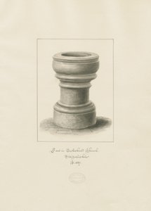Font i Eccleshall Church: sepia-tegning av John Buckler