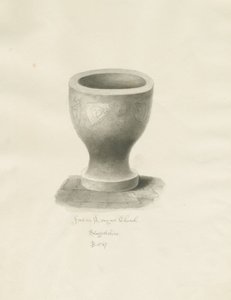 Font i Longnor Church: sepia-tegning av John Buckler