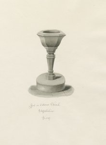 Font i Okeover Church: sepia-tegning av John Buckler