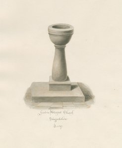 Font i Waterfall Church: sepia-tegning av John Buckler