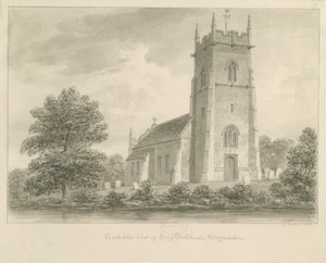 Haughton Church: sepia-tegning av John Buckler