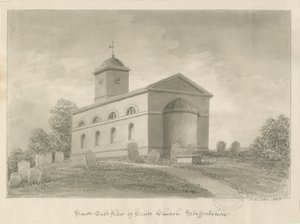 Hint Kirke: sepia tegning av John Buckler