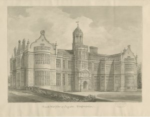 Ingestre Hall: sepia tegning av John Buckler