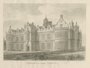 Ingestre Hall: sepia tegning av John Buckler