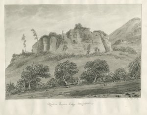 Kinver Edge: sepia-tegning av John Buckler