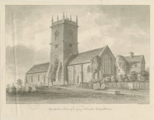 Lapley Church: sepia-tegning av John Buckler