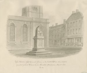 Lichfield - Market Place: sepia-tegning av John Buckler