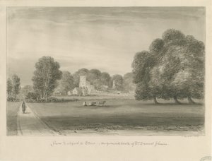 Lichfield - Stowe: sepia-tegning, 1841 av John Buckler