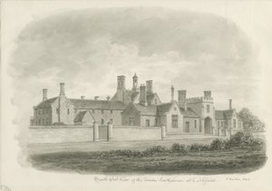 Lichfield - Union Workhouse: sepia-tegning av John Buckler