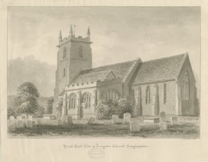 Longdon Church: sepia-tegning av John Buckler