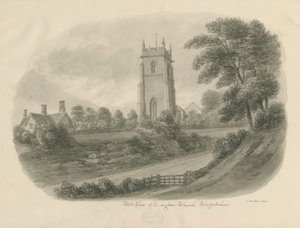 Longdon Church: sepia-tegning av John Buckler