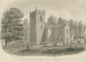 Maer kirke: sepia vask tegning av John Buckler