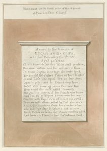 Middlesex - Twickenham Church - Monument: sepia-tegning av John Buckler