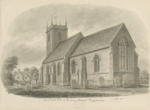 Norbury Church: sepia vasketegning, 1843 av John Buckler