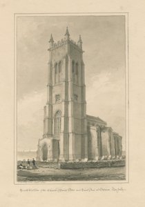 Norfolk - Cromer - St. Peter og St. Pauls kirke: sepia-tegning, 1847 av John Buckler