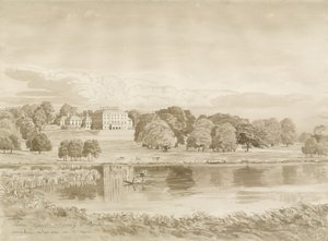 Patshull House: sepia vasketegning, 26. august 1820 av John Buckler