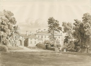 Patshull House: sepia vasketegning, august 1820 (tegning) av John Buckler
