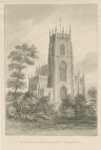 Penkridge Church: sepia-tegning av John Buckler