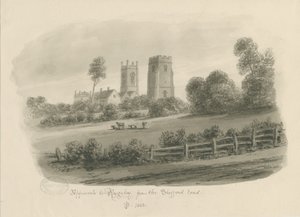 Rugeley Town - Fra Stafford Road: sepia-tegning av John Buckler