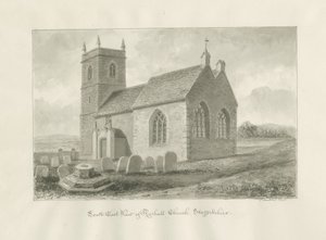 Rushall Church: sepia-tegning, 1845 av John Buckler