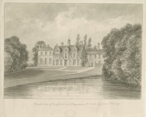 Seighford Hall: sepia-tegning av John Buckler