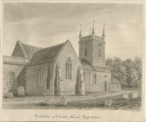 Shenstone Church: sepia tegning av John Buckler